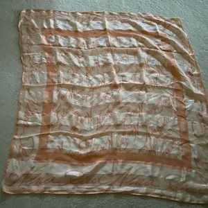 Nina Ricci silk scarf 32x34 peachy pink